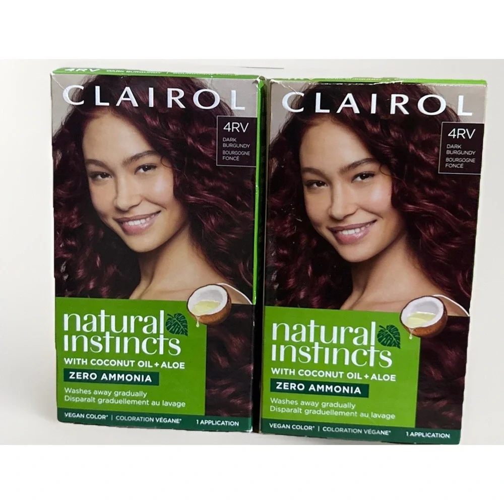 2 Clairol Natural Instincts Hair Color 4RV Dark Burgundy  New (B7)